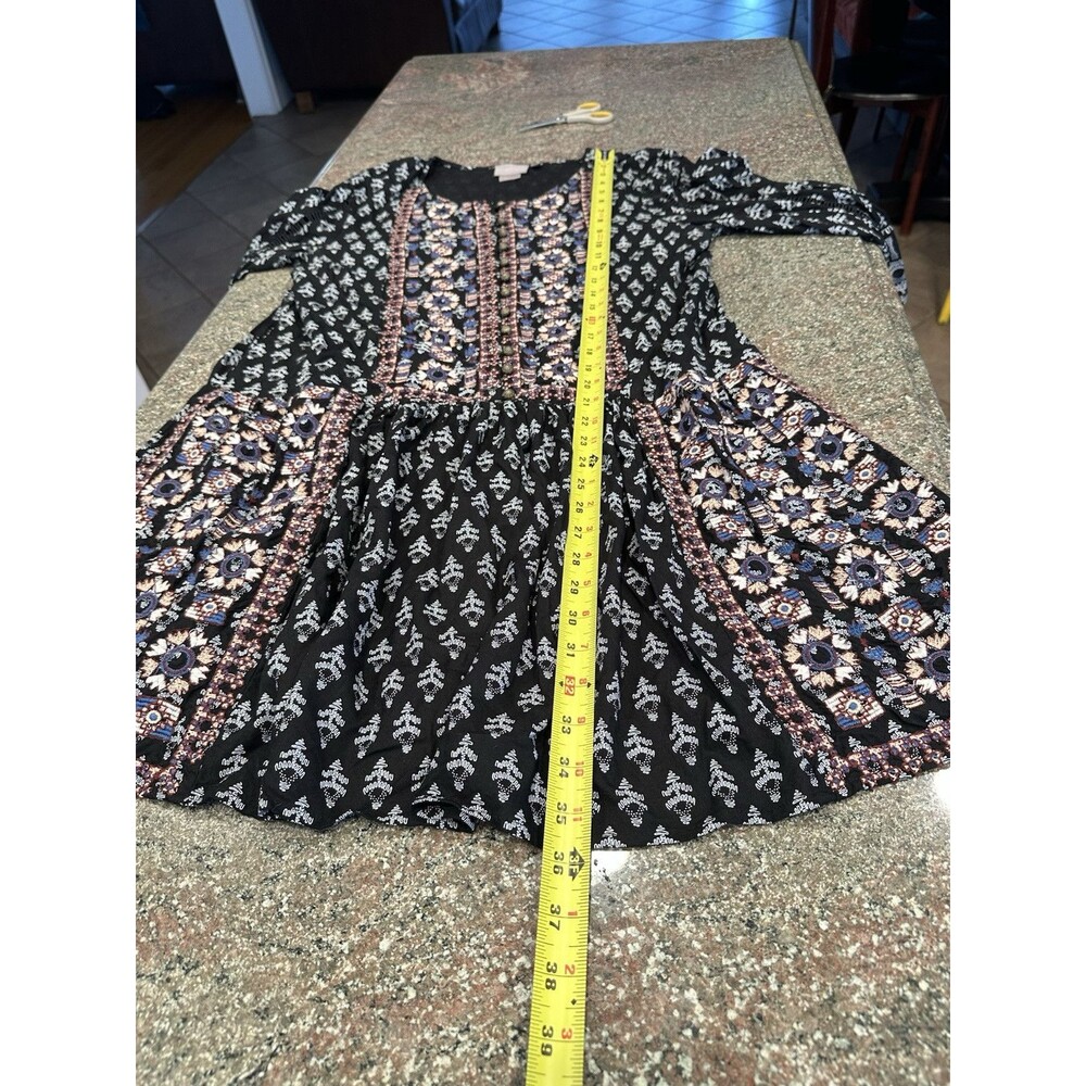 Anthropologie Vanessa Virginia Kaleidoscope Embroidered Tunic Dress Blue L butto - Picture 15 of 16